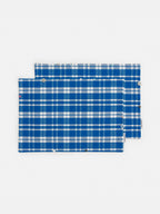buttoned placemats - blue check