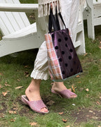 polka dot plaid bag