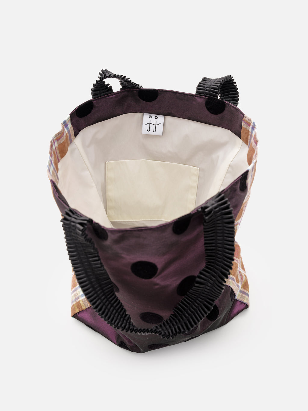 polka dot plaid bag