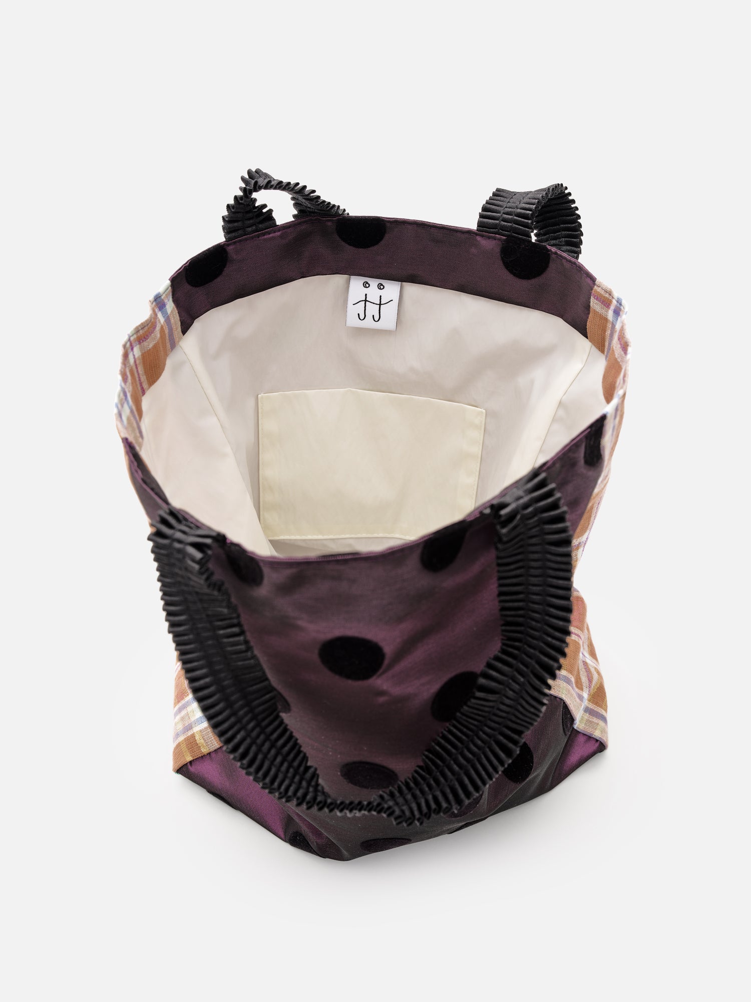 polka dot plaid bag