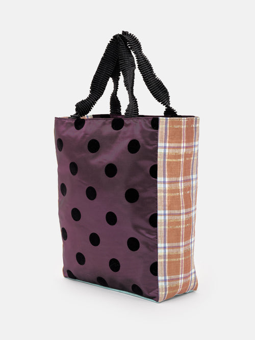 polka dot plaid bag