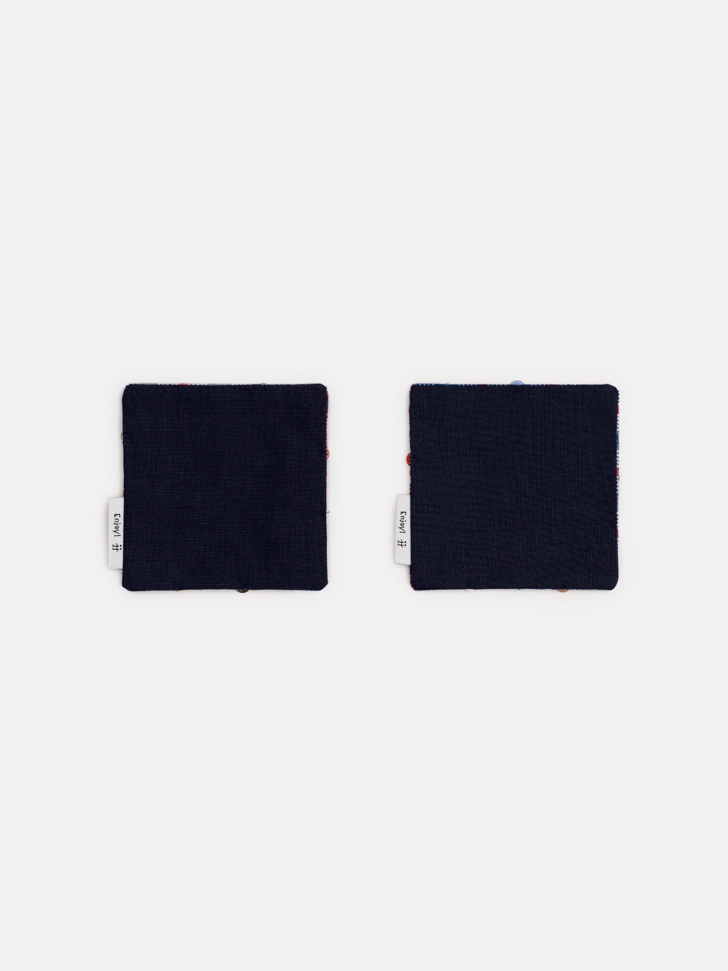 buttoned coasters - vintage plaid