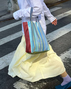 striped watercolor bag