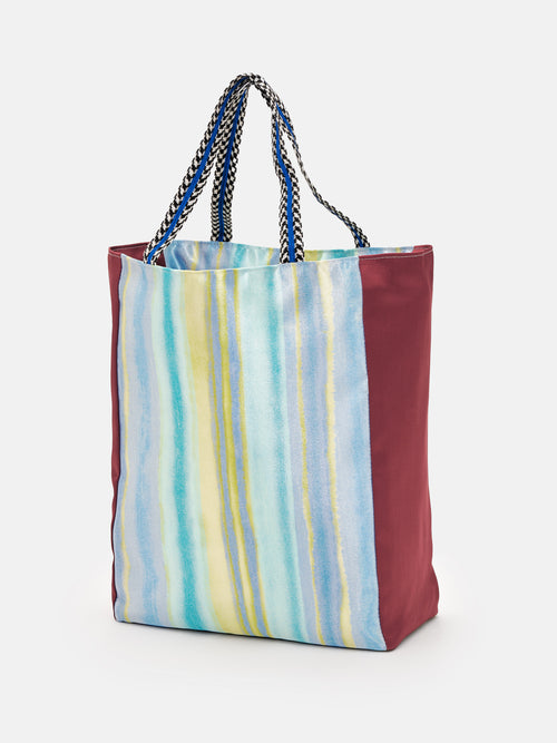 striped watercolor bag